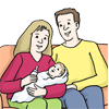 Eltern mit Baby Grafik