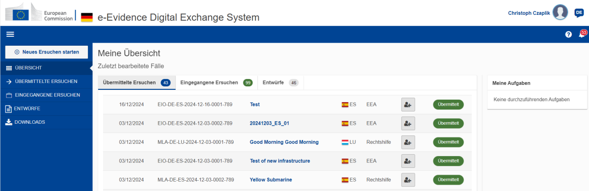 Screenshot Referenzimplementierungssoftware