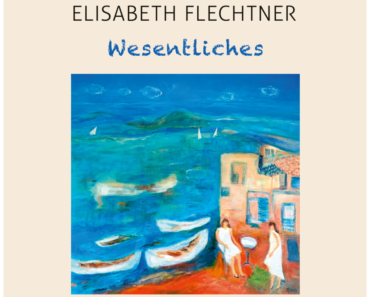 Plakat zur Ausstellung mit dem Bild eines Werks von Elisabeth Flechtner