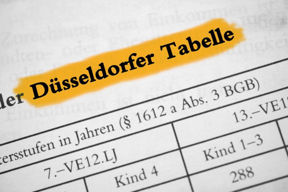 Ausschnitt der Düsseldorfer Tabelle
